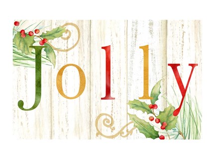 Jolly Whitewash Wood sign by Cynthia Coulter art print