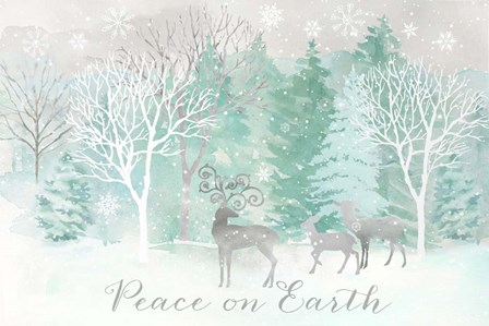 Peace on Earth Silver landscape by Cynthia Coulter art print