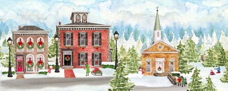 Christmas Village panel I by Tara Reed art print
