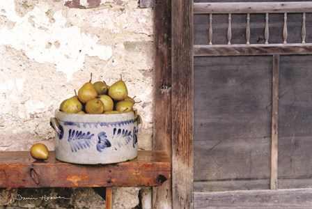Bushel and a Peck Crock of Pears by Irvin Hoover art print