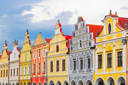 Europe, Czech Republic, Telc Colorful Houses On Main Square by Jaynes Gallery / Danita Delimont art print