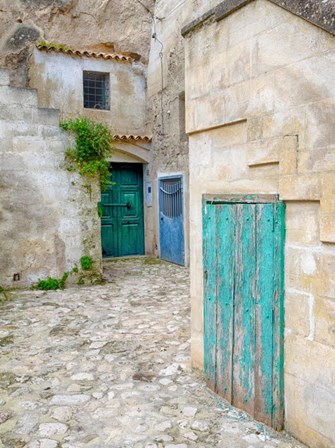 Italy, Basilicata, Matera Doors In A Courtyard In The Old Town Of Matera by Julie Eggers / Danita Delimont art print