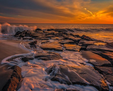 New Jersey, Cape May, Sunset On Ocean Shore by Jaynes Gallery / Danita Delimont art print