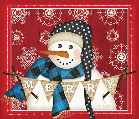 Merry Snowman by Jennifer Pugh art print
