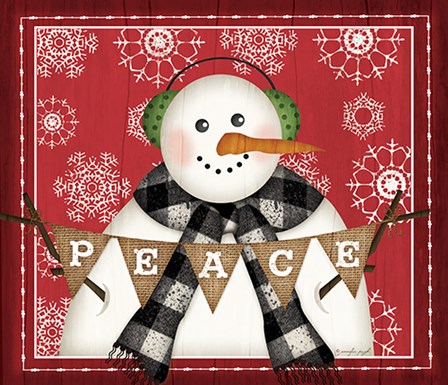 Peace Snowman by Jennifer Pugh art print
