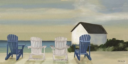 Beach Chairs Panorama by Stellar Design Studio art print