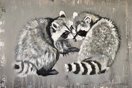 Two Raccoons by Suzi Redman art print