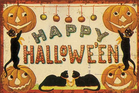Halloween Nostalgia Happy Halloween by Katie Pertiet art print
