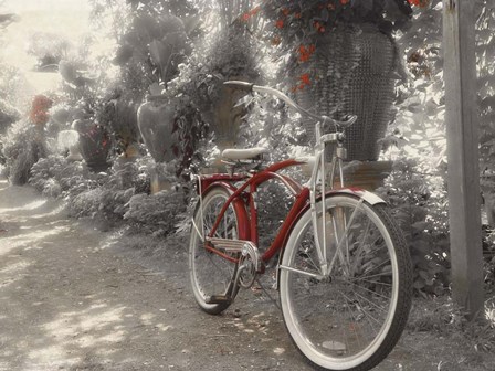 Garden Bike Red by Graffitee Studios art print