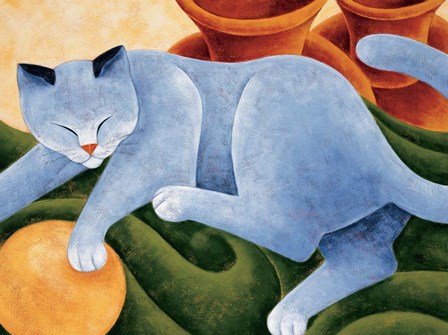 Cats &amp; Pots by Kate Holmes art print