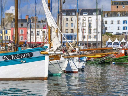 Tall Ships In Rosmeur Harbour In Douarnenez City, Brittany, France by Panoramic Images art print