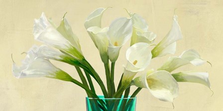 White Callas in a Glass Vase (detail) by Andrea Antinori art print