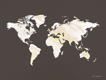 Marble Gold World Map by Seven Trees Design art print