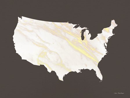 Marble Gold USA Map by Seven Trees Design art print