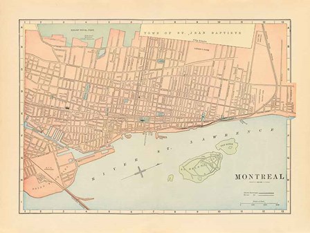 Map of Montreal by Wild Apple Portfolio art print
