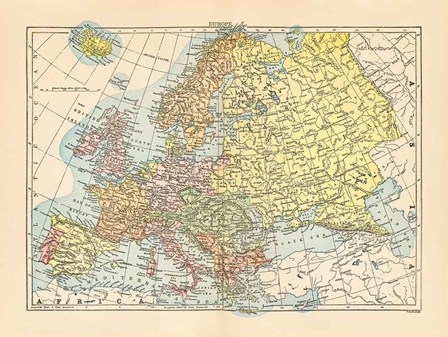Map of Europe by Wild Apple Portfolio art print