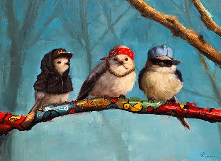 Birdz In Da Hood by Lucia Heffernan art print