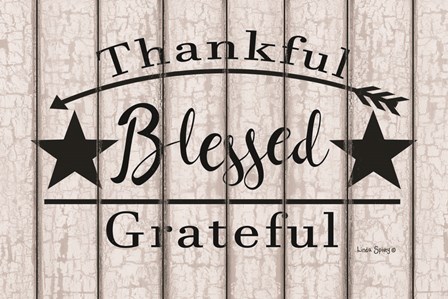 Blessed Thankful Grateful by Linda Spivey art print