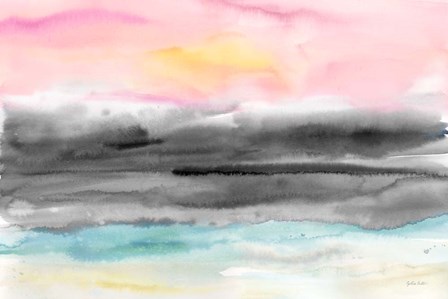 Pink Sunset Abstract landscape by Cynthia Coulter art print