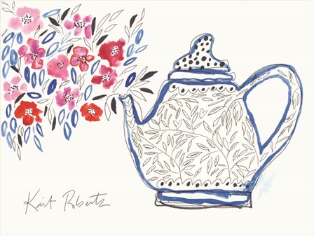 Granny&#39;s Tea Pot by Kait Roberts art print