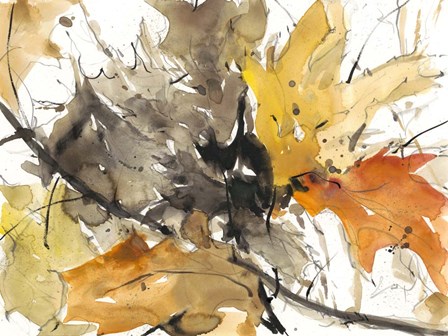 Watercolor Autumn Leaves II by Sam Dixon art print