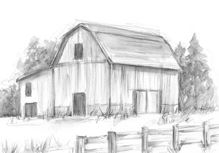Black &amp; White Barn Study II by Ethan Harper art print