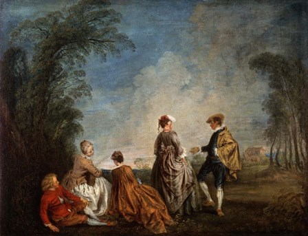 An Embarrassing Proposal, 1715-1716 by Jean-Antoine Watteau art print
