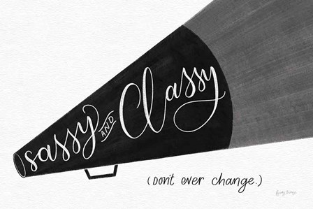 Sassy and Classy BW by Becky Thorns art print
