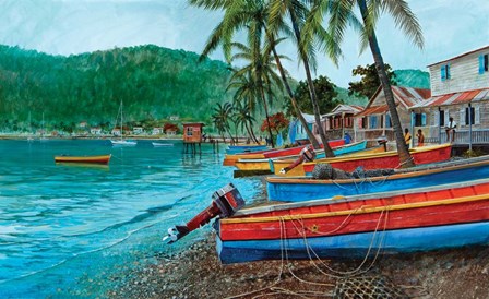 St. Lucia Fishing Fleet by Roger Bansemer art print
