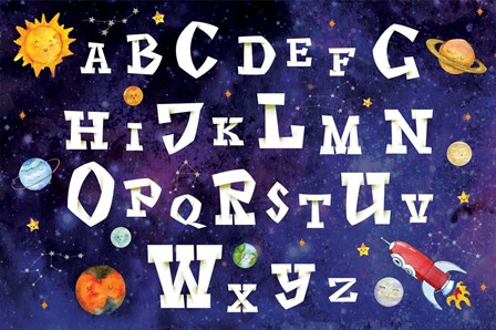 Space Alphabet by ND Art &amp; Design art print