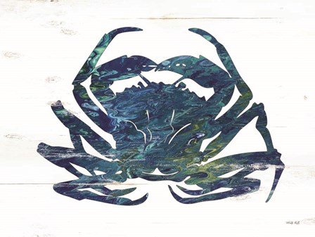 Blue Coastal Crab by Cindy Jacobs art print