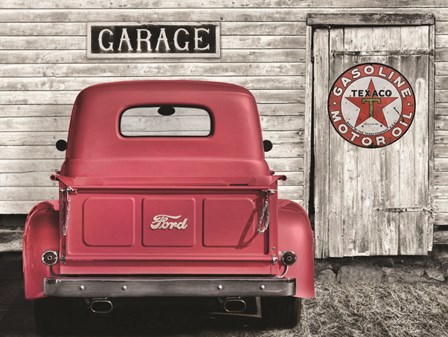 Red Truck with Texaco Sign by Lori Deiter art print