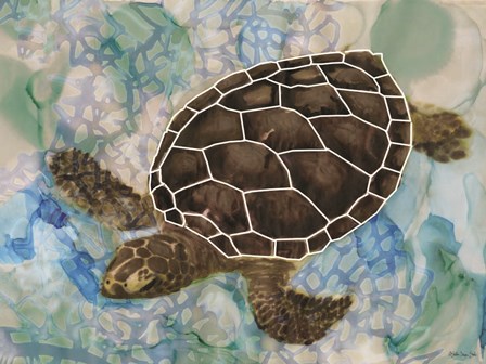 Sea Turtle Collage 2 by Stellar Design Studio art print