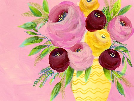 Pink Garden Flowers II by Regina Moore art print