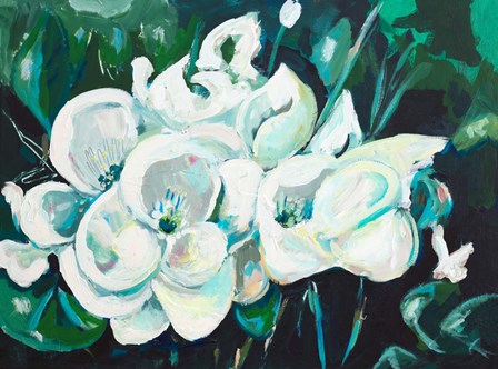 Green into White Orchids by Andy Beauchamp art print