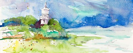 Lighthouse on Coastline by Lanie Loreth art print