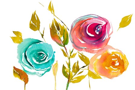 Modern Trio of Blooms I by Lanie Loreth art print