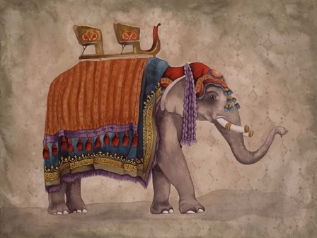 Ceremonial Elephants II by Elizabeth Medley art print