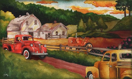 Harvest Time on the Farm by Elizabeth Medley art print