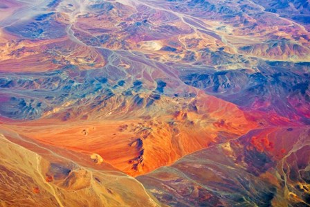 Aerial view of Land Pattern on Atacama Desert, Chile by Keren Su / Danita Delimont art print