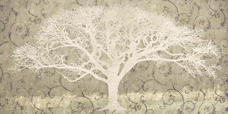 Tree on a Grey Brocade by Alessio Aprile art print