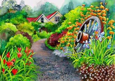 Rustic Gardens by Val Stokes art print