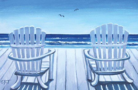 The Beach Chairs by Elizabeth Tyndall art print