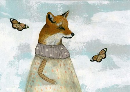 The Red Fox and the Monarchs by Sarah Ogren art print