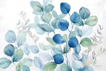 Eucalyptus Leaves landscape blue green by Cynthia Coulter art print