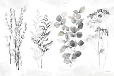 Indigo Botanicals landscape neutral by Cynthia Coulter art print