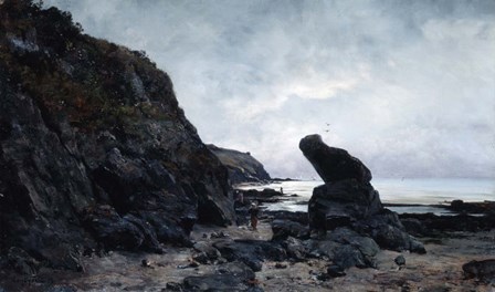 By the Rocks at Low Tide, 1878 by Emmanuel Lansyer art print
