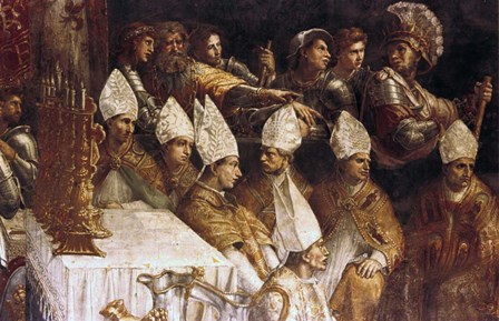 The Crowning of Charlemagne (detail), c1514 by Raphael art print