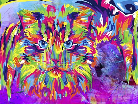 Digital Cat by Ata Alishahi art print