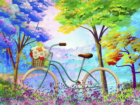 The Blue Bike by Ata Alishahi art print